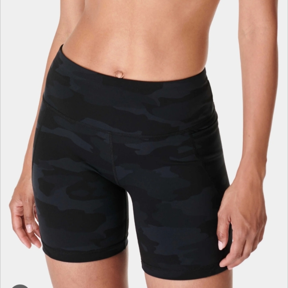 Sweaty Betty Black Camo Bike Shorts